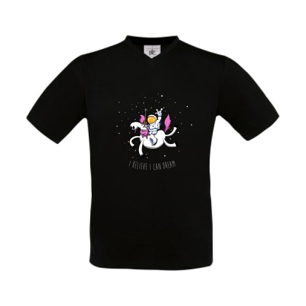 T-shirt Col V - B&C - Exact V-Neck - Space Rodéo Licorne