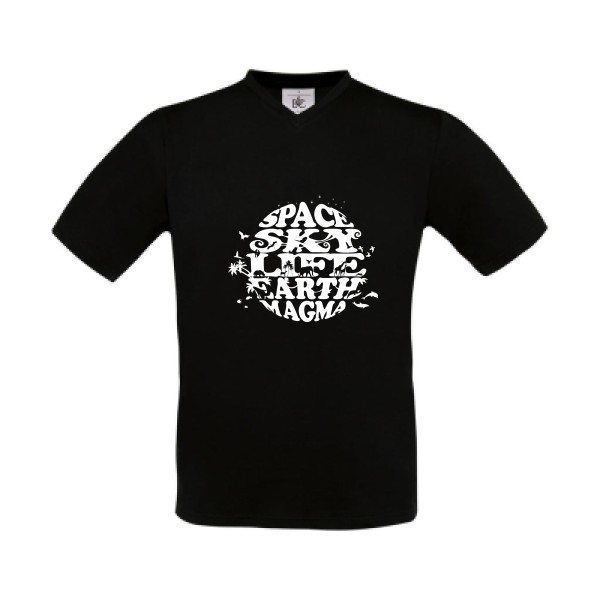 T-shirt Col V original Homme  - EARTH - 