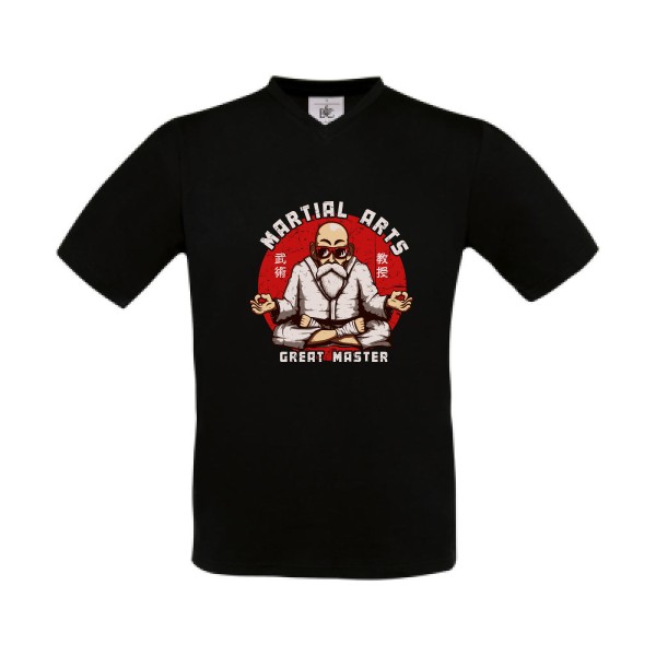 Great Master -T-shirt Col V Karaté- Homme -B&C - Exact V-Neck -thème  parodie karaté - 