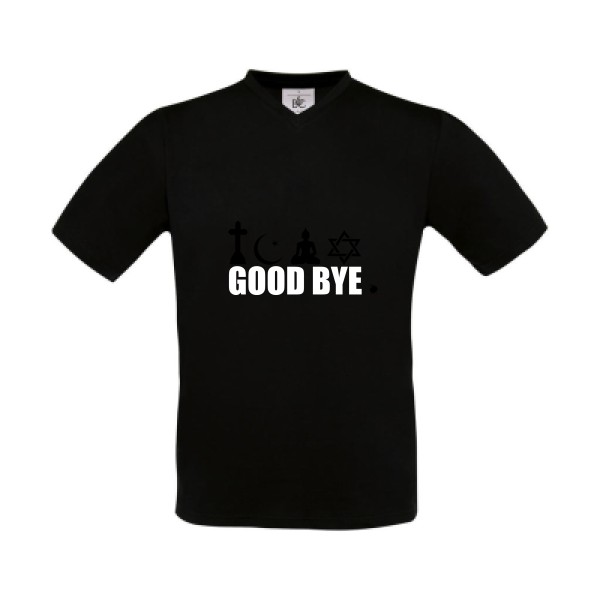 T-shirt Col V Homme original - Good bye - 