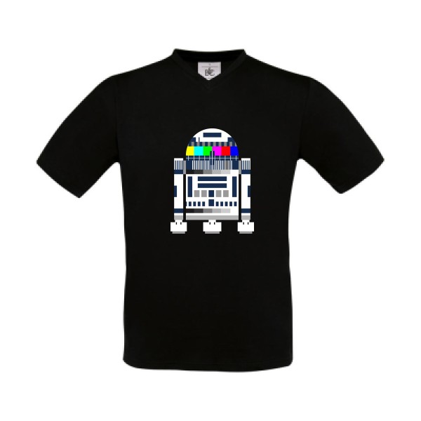 Mire R2D2-T-shirt Col V style vintage - B&C - Exact V-Neck- Thème vintage et retro  -