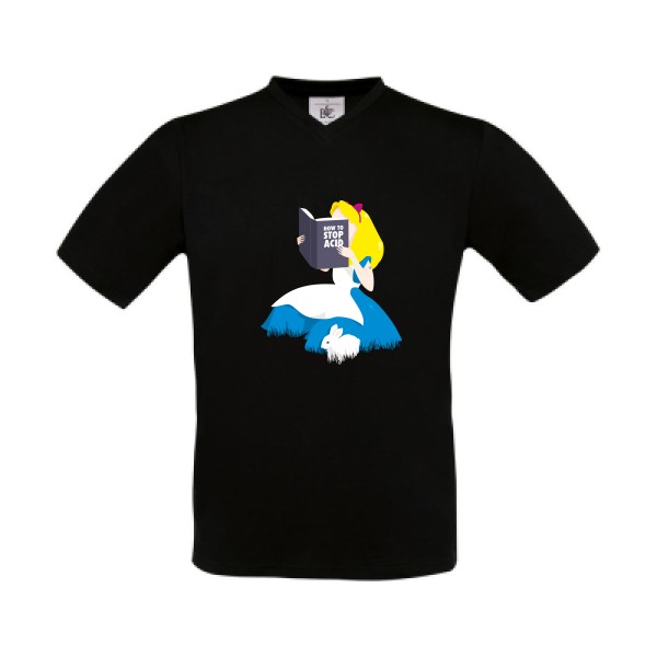 Back from wonderland - T-shirt Col V trash Homme - modèle B&C - Exact V-Neck -thème parodie belle au bois dormant -