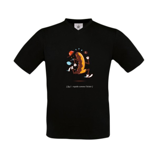 Rapide 3 -T-shirt Col V dessin - Homme -B&C - Exact V-Neck -thème  humour et absurde - 