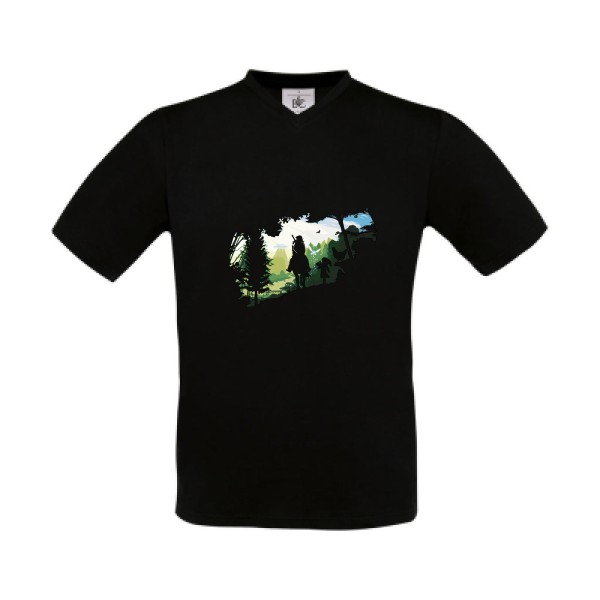 Adventure link - T-shirt Col V original  Homme - thème graphique -B&C - Exact V-Neck