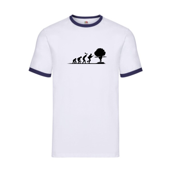Tout ça pour ça ! -T-shirt ringer original imprimé Homme -Fruit of the loom - Ringer Tee -Thème humour noir et original -