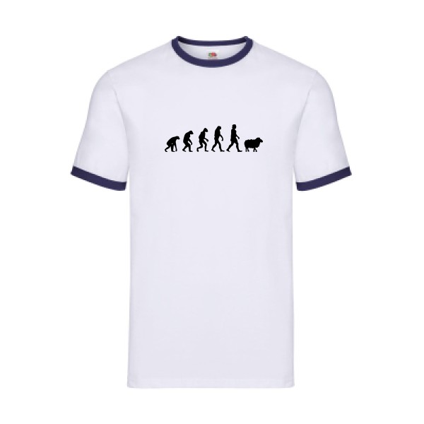PanurgeEvolution - T-shirt ringer évolution Homme - modèle Fruit of the loom - Ringer Tee -thème humour -