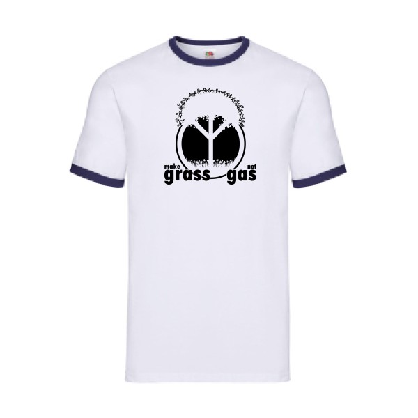 make grass, not gas-T shirt ecolo -Fruit of the loom - Ringer Tee