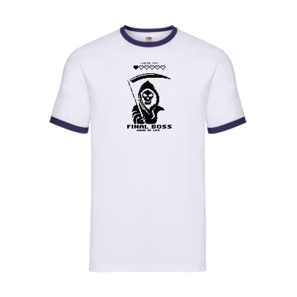 Destination Finale - T-shirt ringer parodie  pour Homme - modèle Fruit of the loom - Ringer Tee - thème film vintage et dark side -