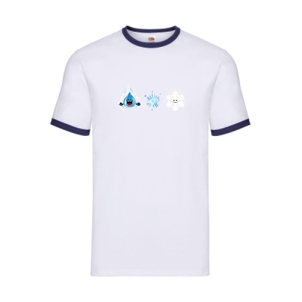 SnowFlake - T-shirt ringer drôle Homme  -Fruit of the loom - Ringer Tee - Thème original et drôle -
