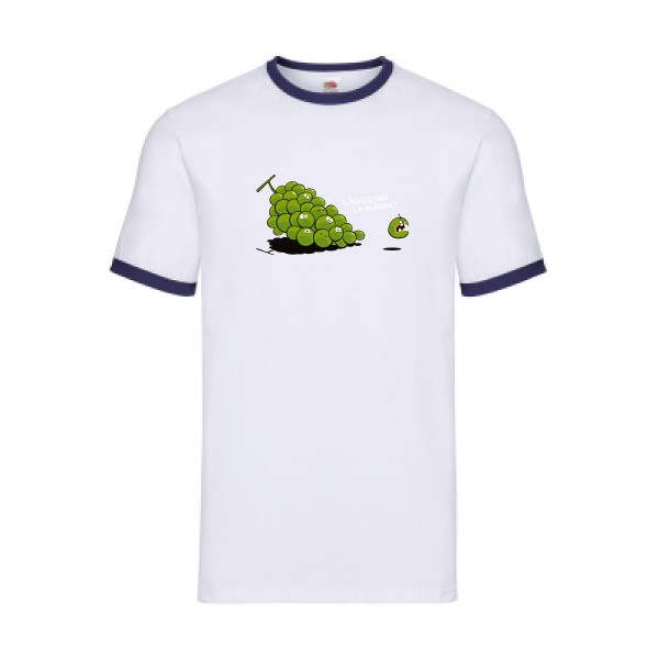 Lâchez-moi la grappe - T-shirt ringer rigolo pour Homme -modèle Fruit of the loom - Ringer Tee - thème dérision et humour -