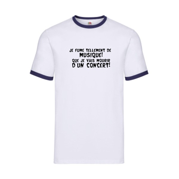 Musique! - T-shirt ringer Homme à message - Fruit of the loom - Ringer Tee - thème humour et bons mots