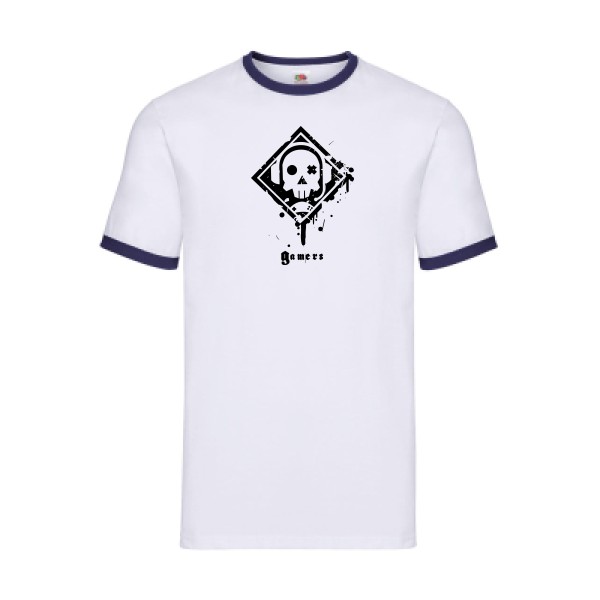 GAMERZ - T-shirt ringer geek Homme - modèle Fruit of the loom - Ringer Tee - thème original et inclassable -