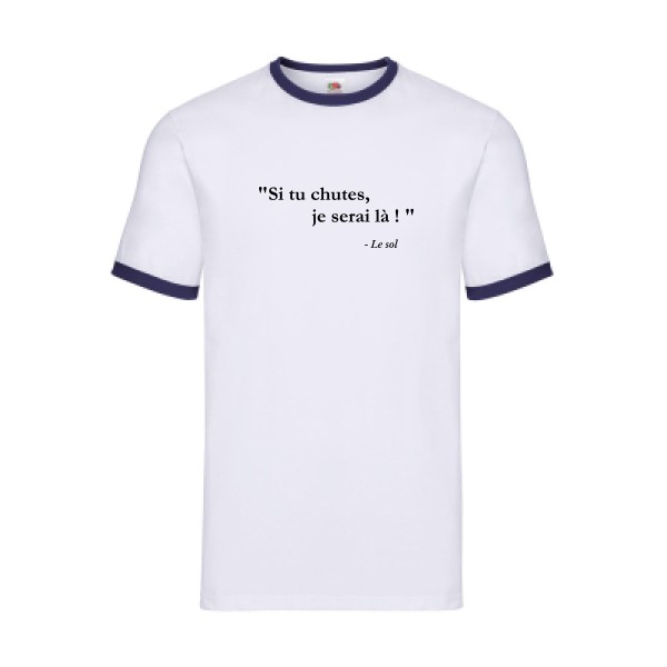 Bim! - T-shirt ringer avec inscription -Homme -Fruit of the loom - Ringer Tee - Thème humour absurde -