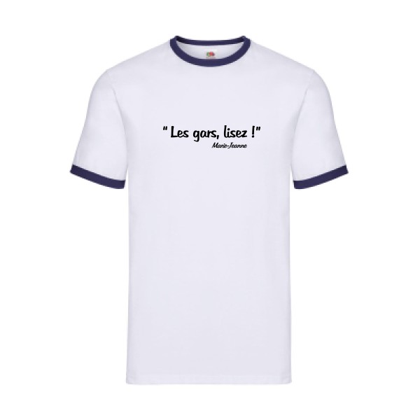 T-shirt ringer Homme original - Les gars lisez ! -