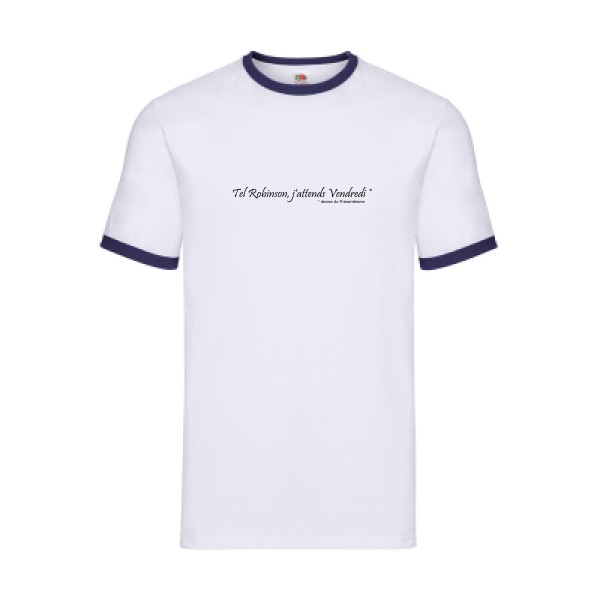 Yes, Vendredi ! - T-shirt ringer  - modèle Fruit of the loom - Ringer Tee -thème litterature et humour -