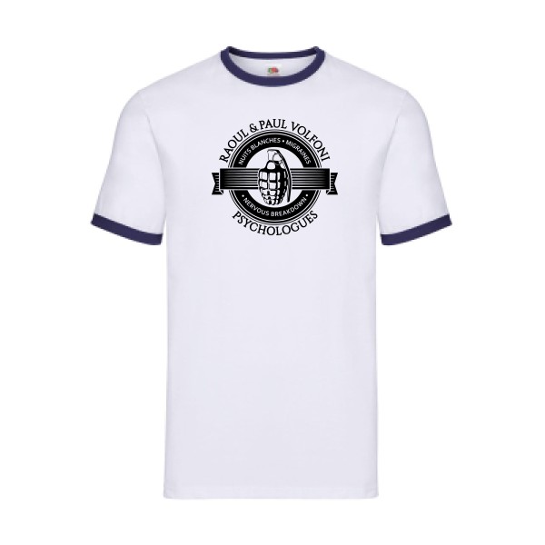 Volfoni -  T-shirt ringer Homme - Fruit of the loom - Ringer Tee - thème tee shirt  vintage -