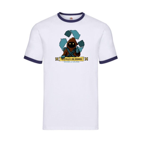 Sauvez la galaxie - T-shirt ringer parodie Homme - modèle Fruit of the loom - Ringer Tee -thème humour et ecologie -