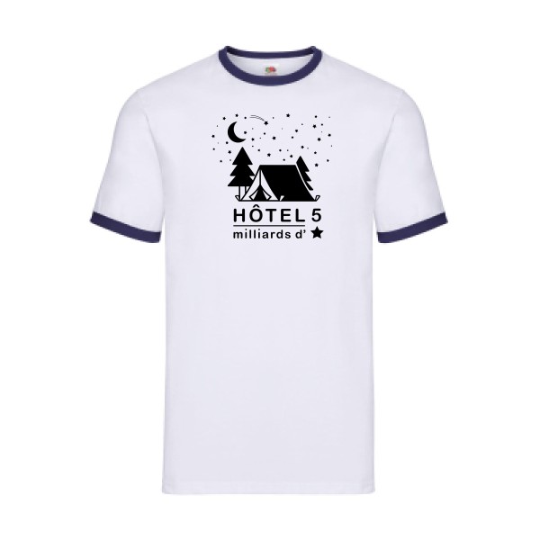Le vrai luxe - T-shirt ringer Homme imprimé- Fruit of the loom - Ringer Tee - thème montagne et imprimé -