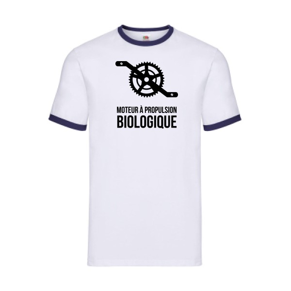 Cyclisme & écologie - Fruit of the loom - Ringer Tee Homme - T-shirt ringer humour velo - thème cyclisme et ecologie -