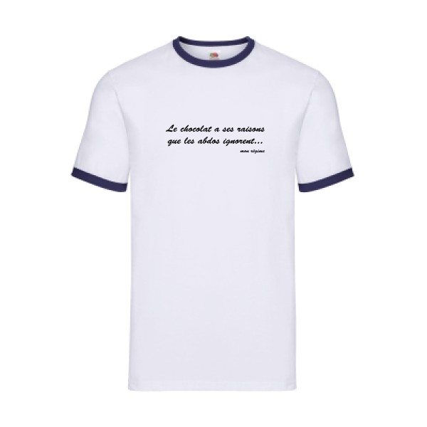 Le chocolat a ses raisons - T shirt a message - Fruit of the loom - Ringer Tee
