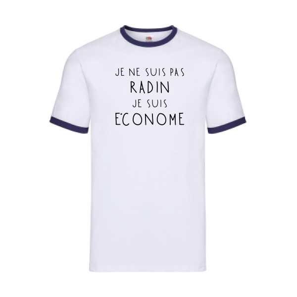 PICSOU - T-shirt ringer geek Homme  -Fruit of the loom - Ringer Tee - Thème humour et finance-