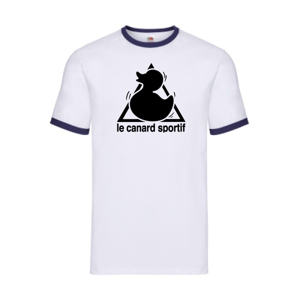 Canard Sportif -T-shirt ringer humoristique - Homme -Fruit of the loom - Ringer Tee -thème  humour et parodie - 