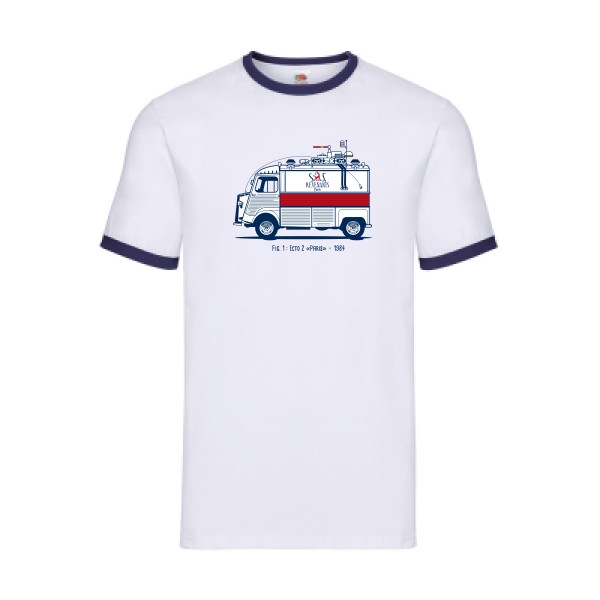 SOS REVENANTS -T-shirt ringer rigolo Homme -Fruit of the loom - Ringer Tee -thème  cinéma et films - 