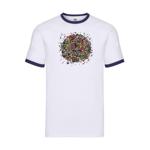 Planète Pop Culture- T-shirts originaux -modèle Fruit of the loom - Ringer Tee -