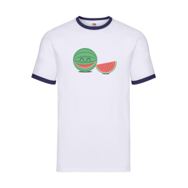 TRANCHE DE RIGOLADE -T-shirt ringer rigolo imprimé Homme -Fruit of the loom - Ringer Tee -Thème humour enfantin -