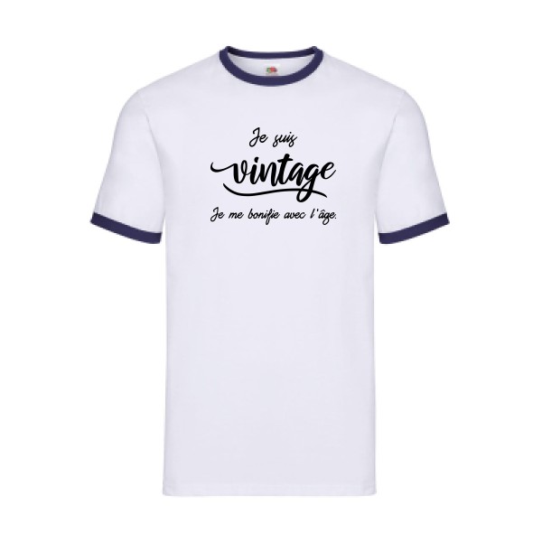 Je suis vintage  -T-shirt ringer vintage Homme -Fruit of the loom - Ringer Tee -thème  rétro et vintage - 