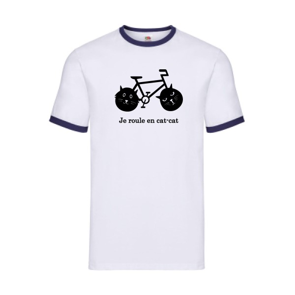 cat-cat bike - T-shirt ringer humour velo - Thème t shirt  et sweat  original pour  Homme -