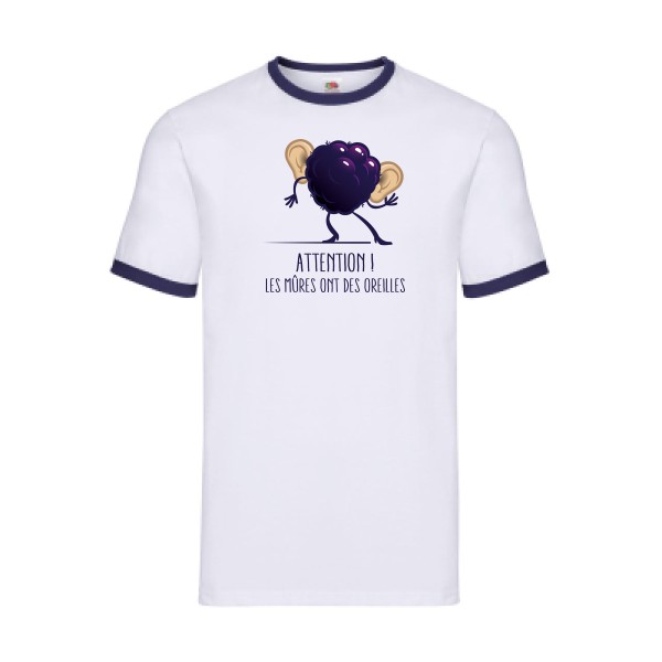 T-shirt ringer rigolo-Mûres -Fruit of the loom - Ringer Tee