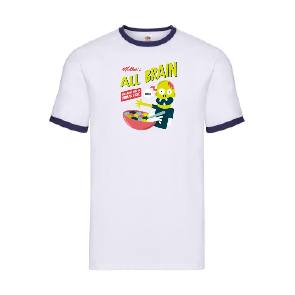 T-shirt ringer original et drole Homme - All brain - 