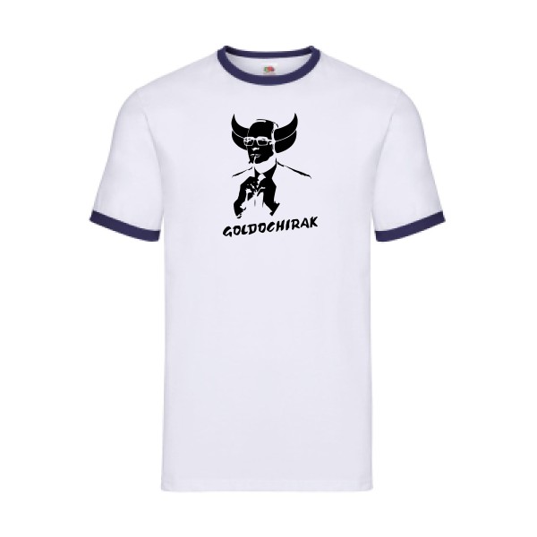 Goldochirak - T-shirt ringer amusant pour Homme -modèle Fruit of the loom - Ringer Tee - thème parodie et politique -