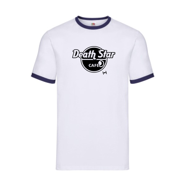 DeathStarCafe - T-shirt ringer dark pour Homme -modèle Fruit of the loom - Ringer Tee - thème parodie et marque-