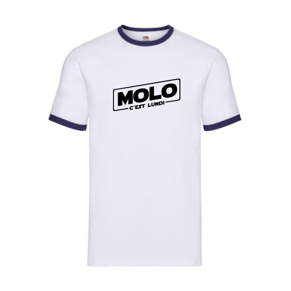 Molo c'est lundi -T-shirt ringer Homme original -Fruit of the loom - Ringer Tee -Thème original-