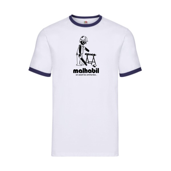 T-shirt ringer Homme humour - Malhabil... - 