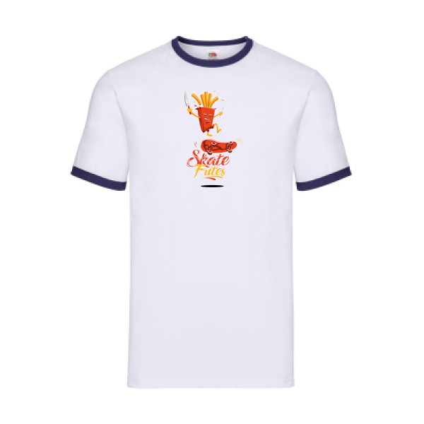 SKATE -T-shirt ringer geek  -Fruit of the loom - Ringer Tee -thème  humour  - 