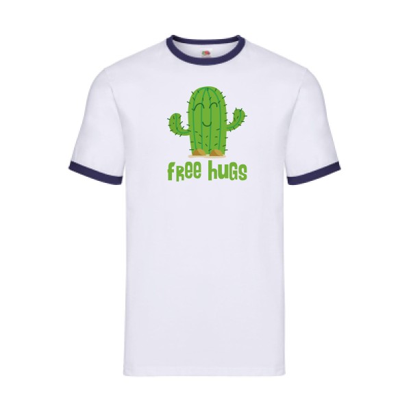 FreeHugs- T-shirt ringer Homme - thème tee shirt humoristique -Fruit of the loom - Ringer Tee -