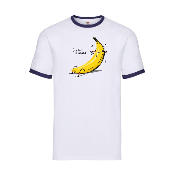 Je garde la banane ! - T-shirt ringer drôle et cool Homme  -Fruit of the loom - Ringer Tee - Thème original et drôle -