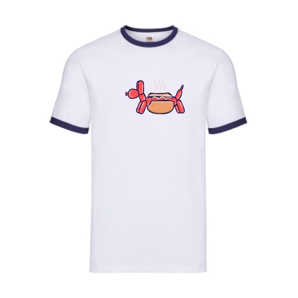 HotDog-T-shirt ringer humoristique - Fruit of the loom - Ringer Tee- Thème humour noir -