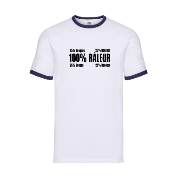 Râleur - T-shirt ringer Homme original et drôle  - thème humour-Fruit of the loom - Ringer Tee