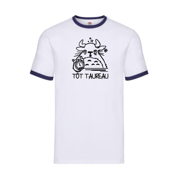 Tot Taureau - Tee shirt rigolo - modèle Fruit of the loom - Ringer Tee -Homme -