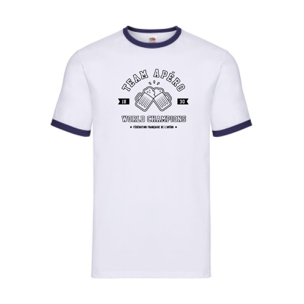 T-shirt ringer - Fruit of the loom - Ringer Tee - Team apéro