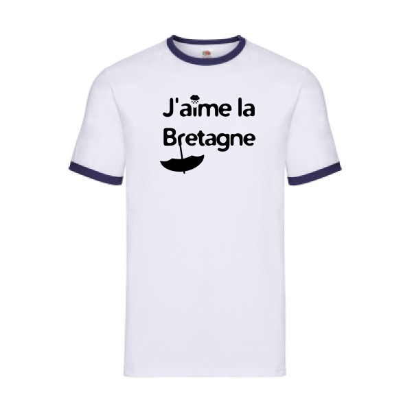 T-shirt ringer - Fruit of the loom - Ringer Tee - J'aime la Bretagne