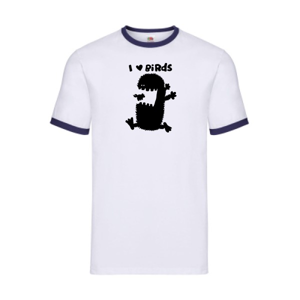 T-shirt ringer original Homme  - I love birds - 