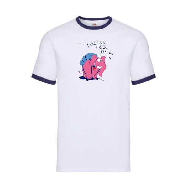 Just believe you can fly  - T-shirt ringer elephant -Fruit of the loom - Ringer Tee