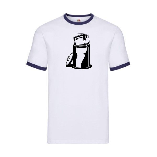 T-shirt ringer Homme original - TV poubelle - 