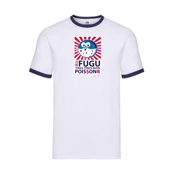 Fugu - T-shirt ringer trés marrant Homme - modèle Fruit of the loom - Ringer Tee -thème burlesque -