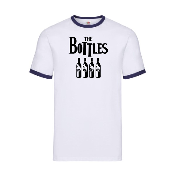 The Bottles - T-shirt ringer parodie  pour Homme - modèle Fruit of the loom - Ringer Tee - thème parodie et musique vintage -